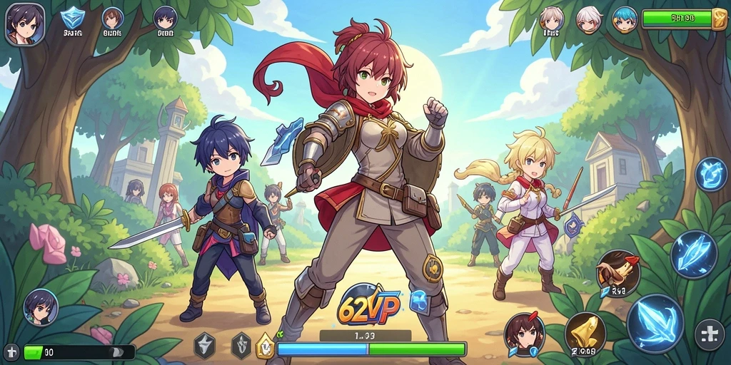Screenshot dari gameplay Anime yang memukau di 62VIP.
