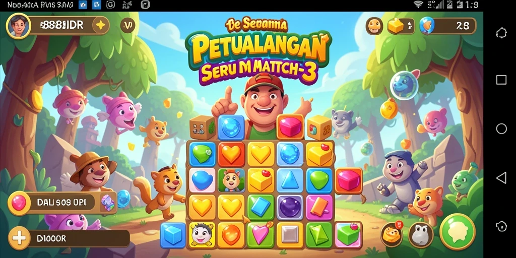 Gameplay seru 888IDR dengan kombinasi warna cerah.