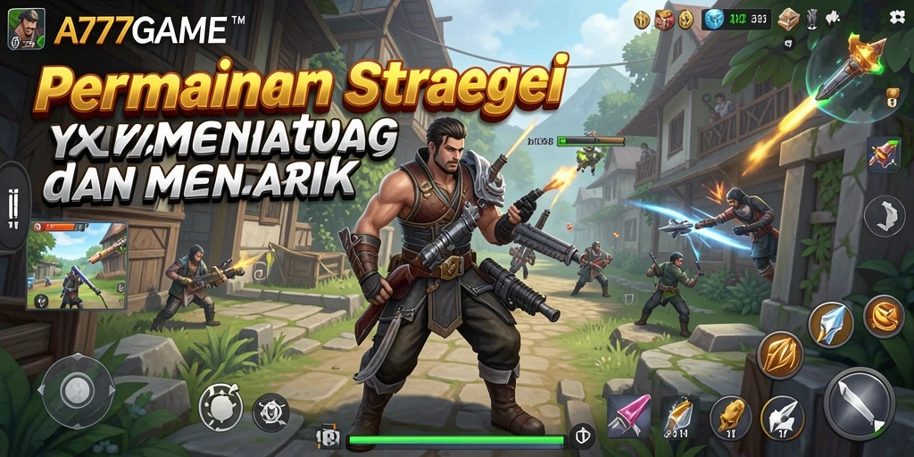 Screenshot A777GAME menampilkan pertempuran strategis yang intens dan mendebarkan.