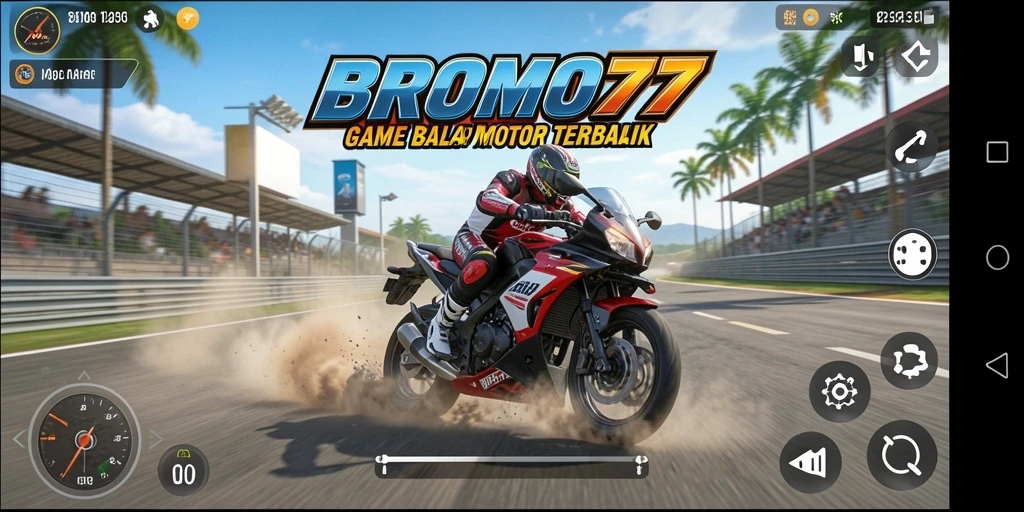 Gameplay balap motor yang seru dan mendebarkan di BROMO77.