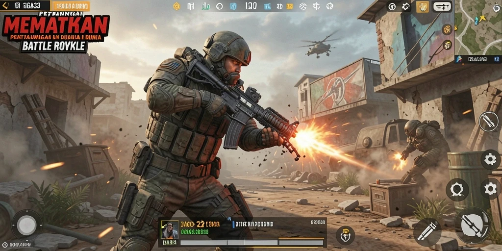 Tampilan gameplay GIGA33 saat intensitas pertempuran meningkat.