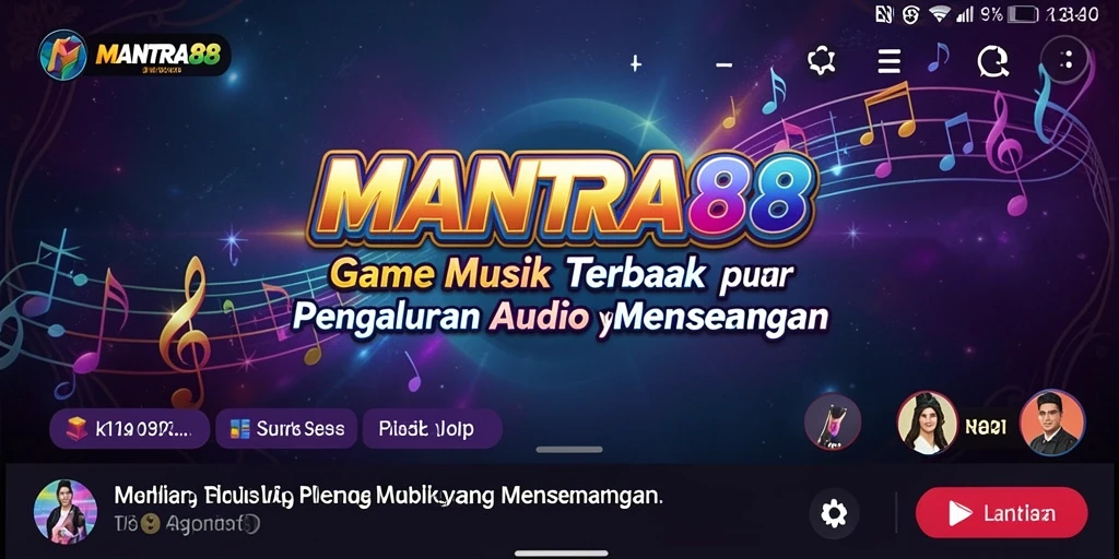 Tampilan gameplay seru di MANTRA88 dengan berbagai pilihan lagu.