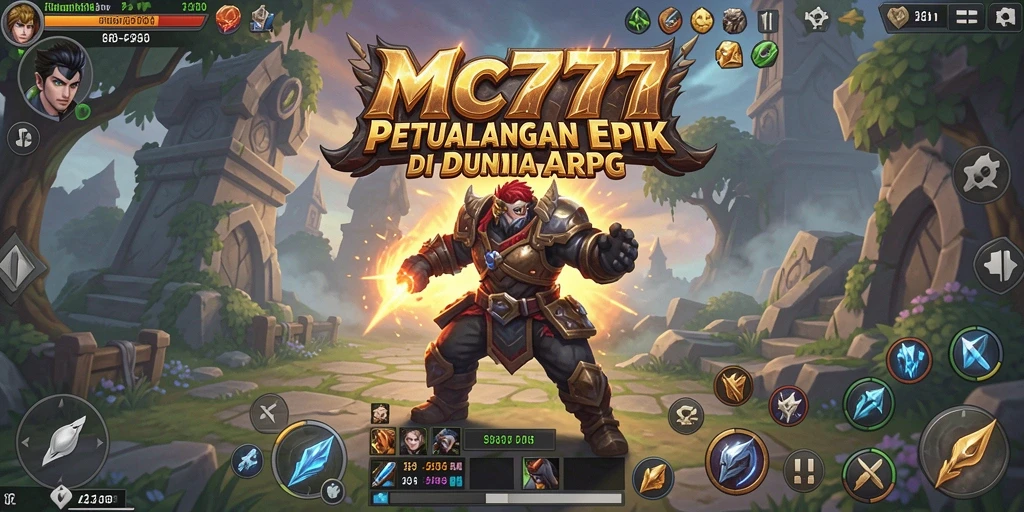 Screenshot utama MC777 menampilkan aksi pertempuran dinamis dalam dunia ARPG.