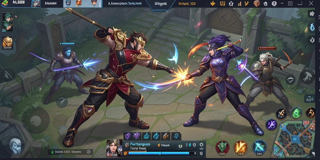 Tampilan action seru di <strong>MLBB8</strong> dengan berbagai karakter beraksi.