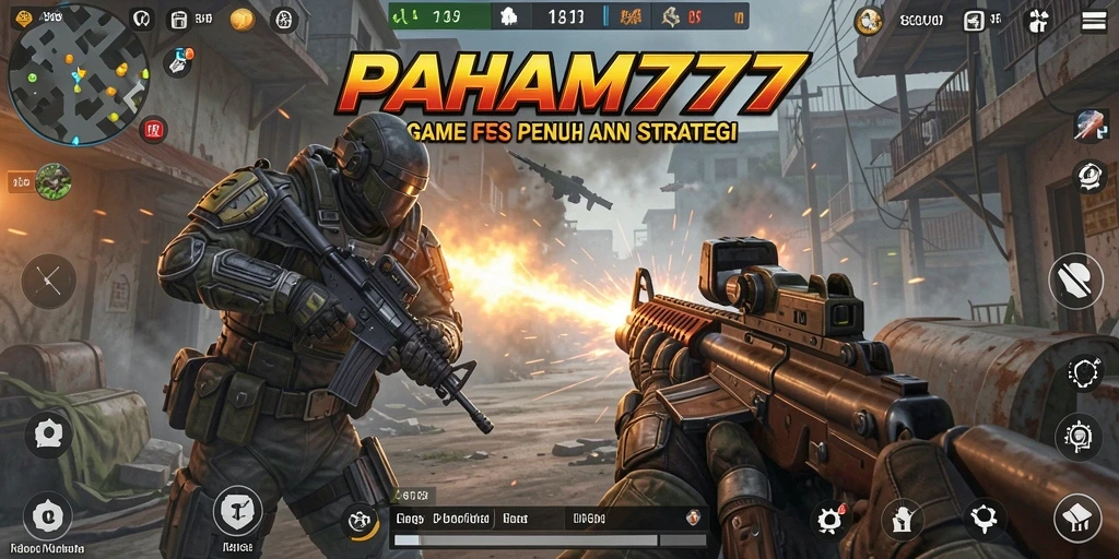 Screenshot gameplay PAHAM777 menampilkan aksi tembak-menembak yang intens.