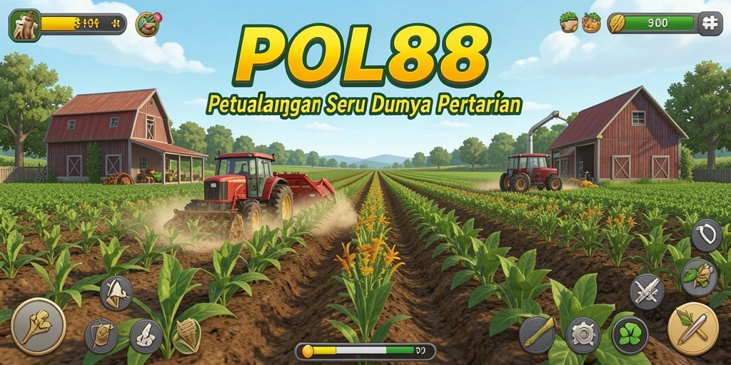 Screenshot gameplay POL88 yang menunjukkan aktivitas bertani yang seru.