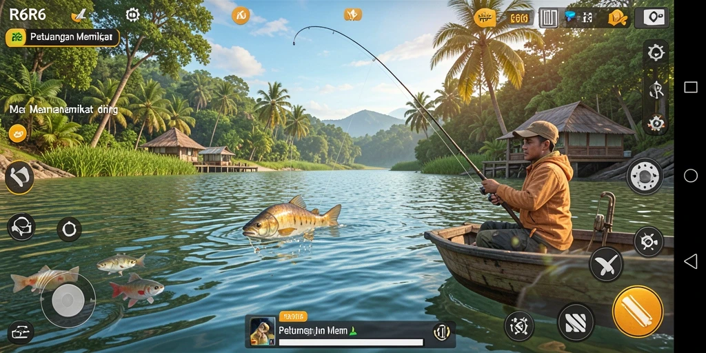 Tampilan gameplay memancing seru dan menantang di R6R6.
