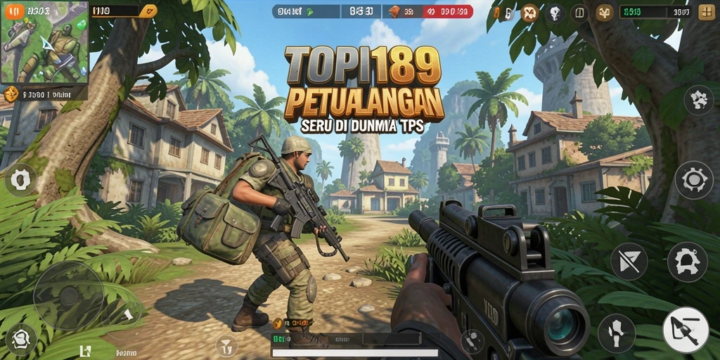 Screenshot menunjukkan aksi seru dalam gameplay TPS TOPI189.